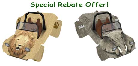 Special Rebate Offer on the Elephant and Lion Two Seater Buggies